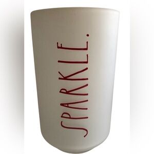 Rae Dunn Holiday SPARKLE Frosted Glass Hurricane Large Candle Holder/Vase NWT